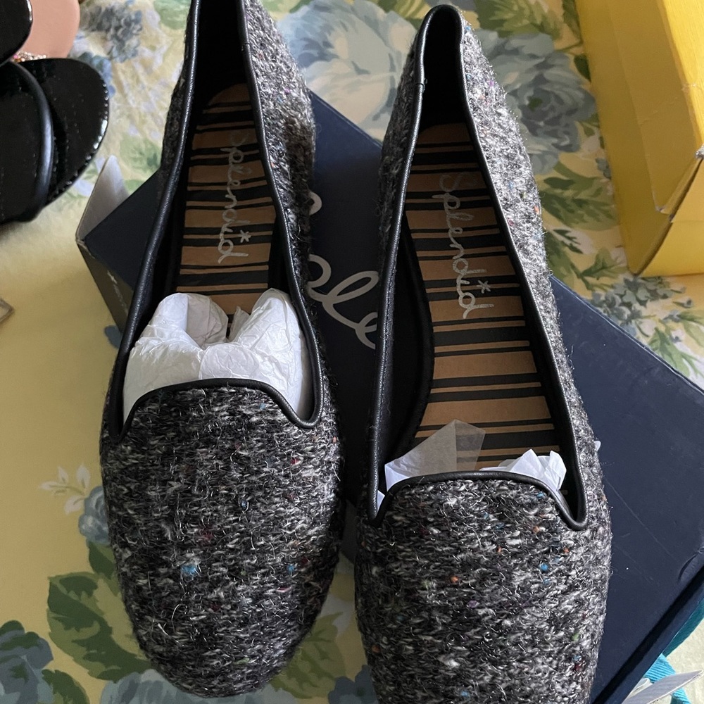 SPLENDID CANNES Black Multi Knit Fabric Womens Designer Comfort Slip On Flat 9.5